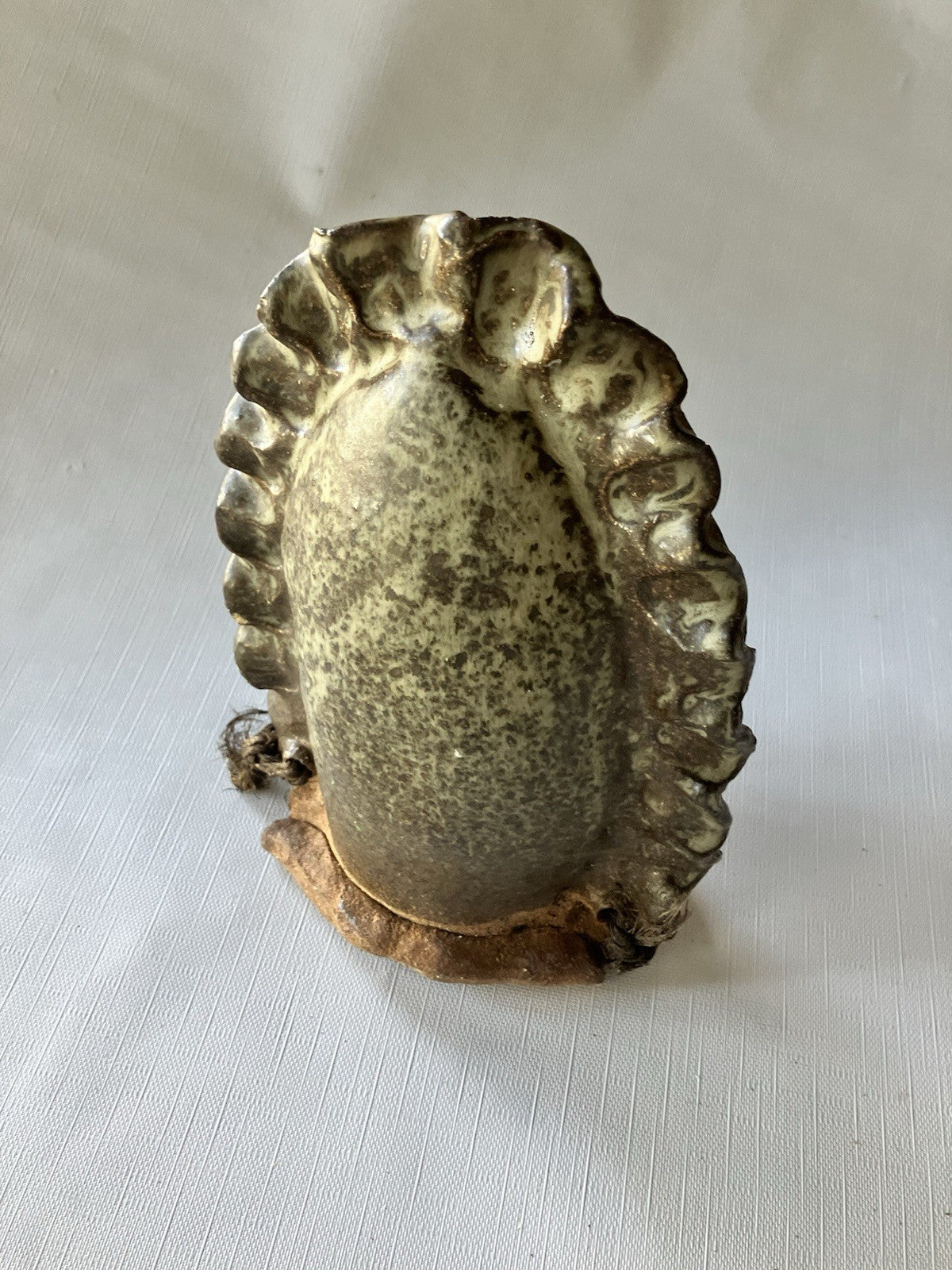 Roku Glazed on  Red Stone Pottery Hanging Flower Pot- Unique!