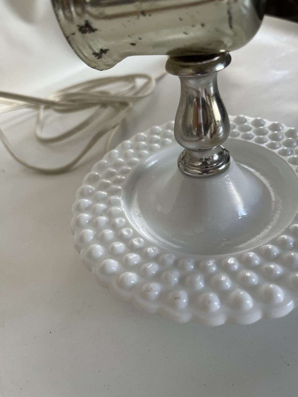 Vintage Universal Laboratories Milk Glass Hobnail Wall Lamp: Portable Lamp