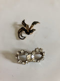Vintage Enamel & Rhinestone Brooches- Bird of Paradise/ Infinity.