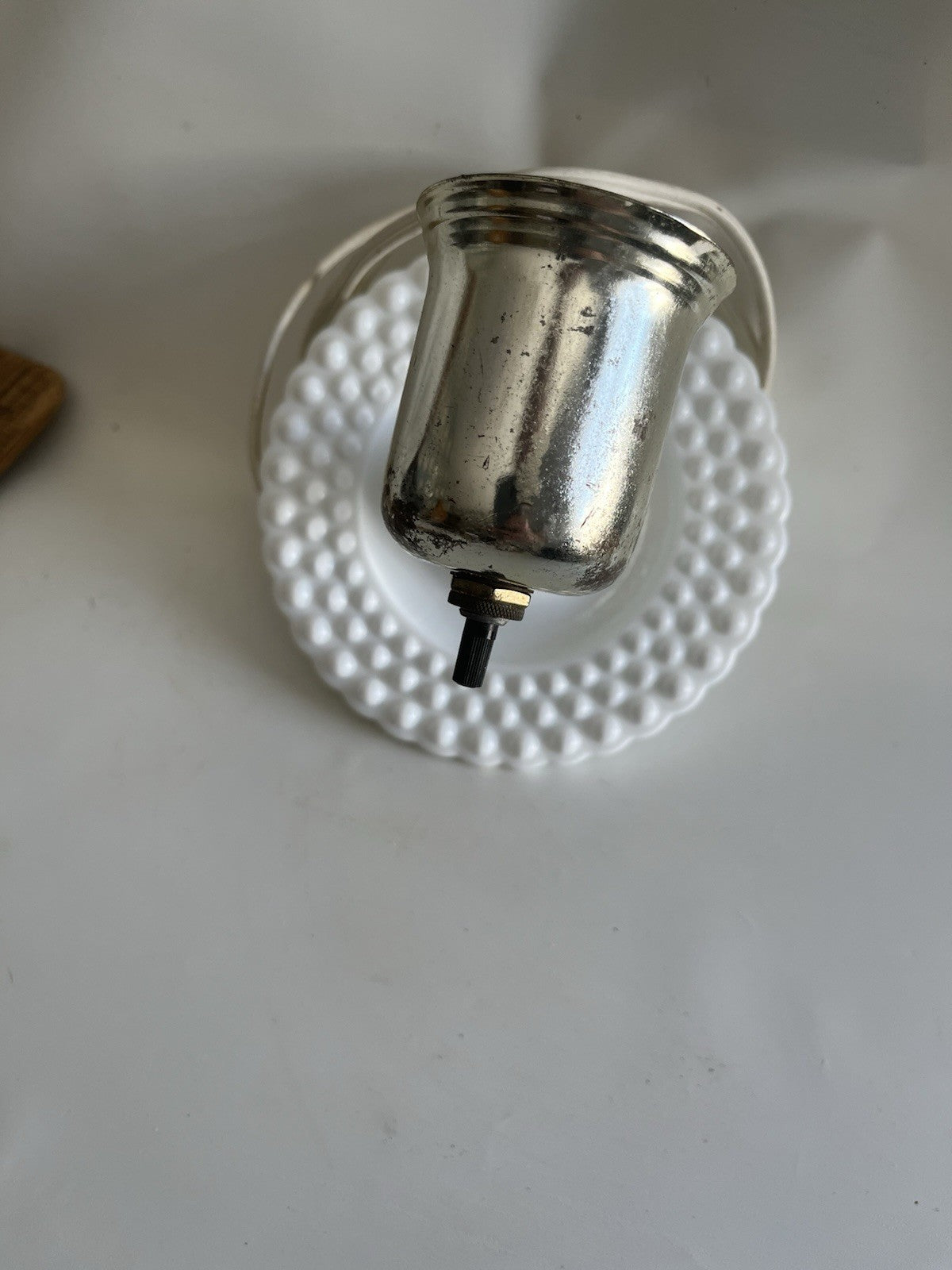 Vintage Universal Laboratories Milk Glass Hobnail Wall Lamp: Portable Lamp