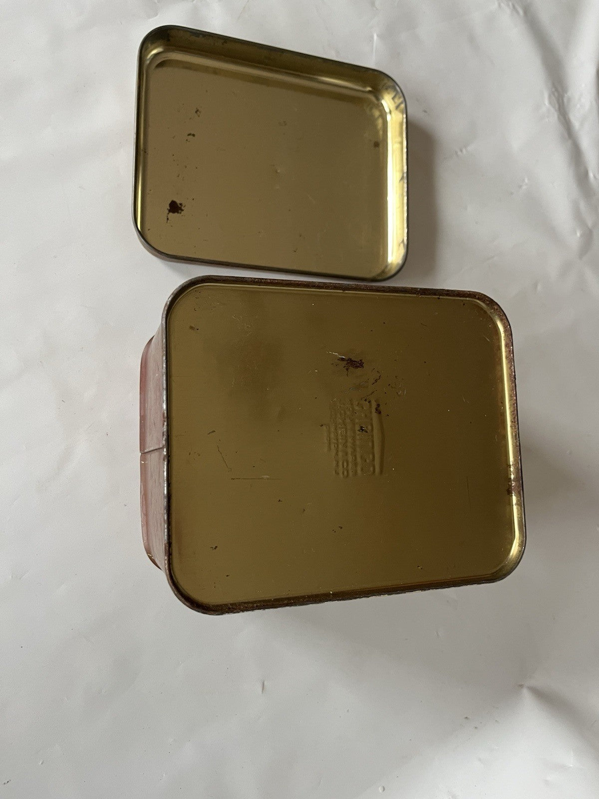 Vintage Cheinco Rectangular Tin Coffee Canister Antique Style