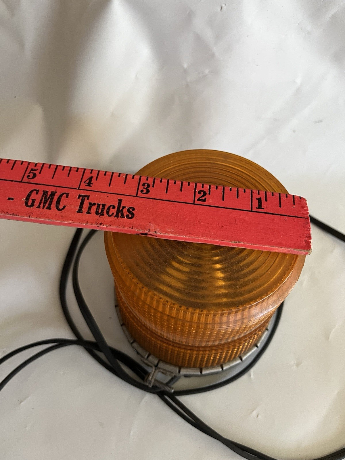 Vintage Strobe Warning Tow Light, Orange Circular; For Dash/roof. 12 V/ .5 Amp