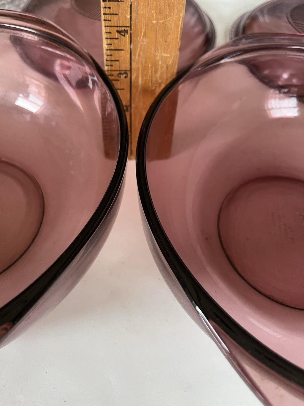Vintage PYREX Purple Visionware Round 2 Qt Casseroles W/ Kids