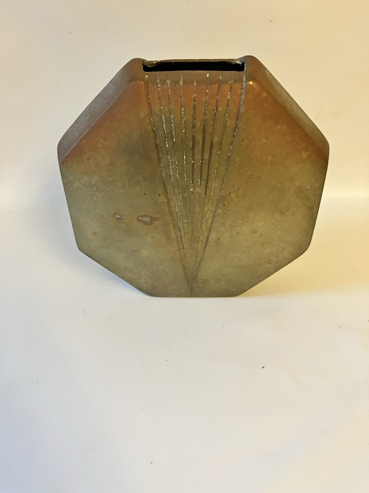 Vintage Decorative Crafts, Inc. Brass Art Deco Vase-MCM.