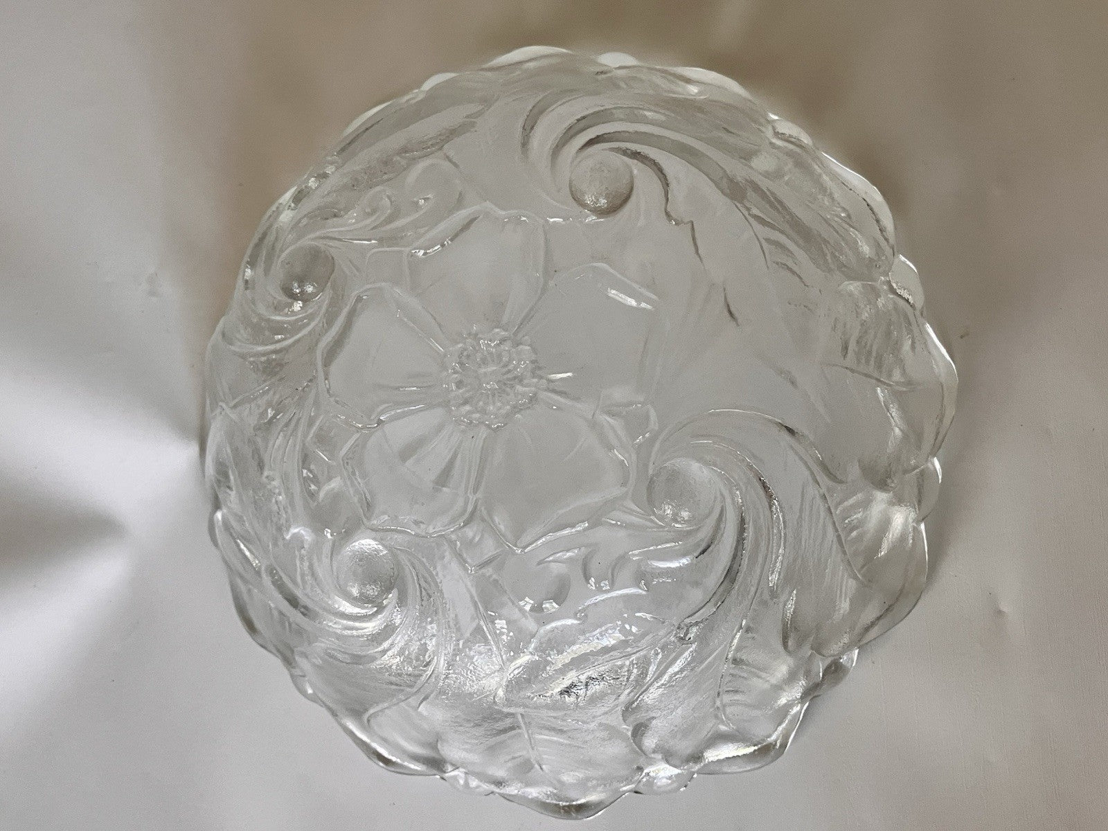 Vintage 1970s Indiana Glass Etched Floral Bowl Trio;
