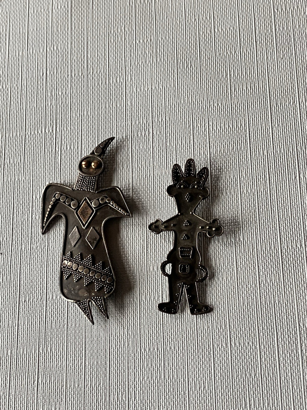 Vintage Southwestern/Mexico Pins; Pair. Stamped 925