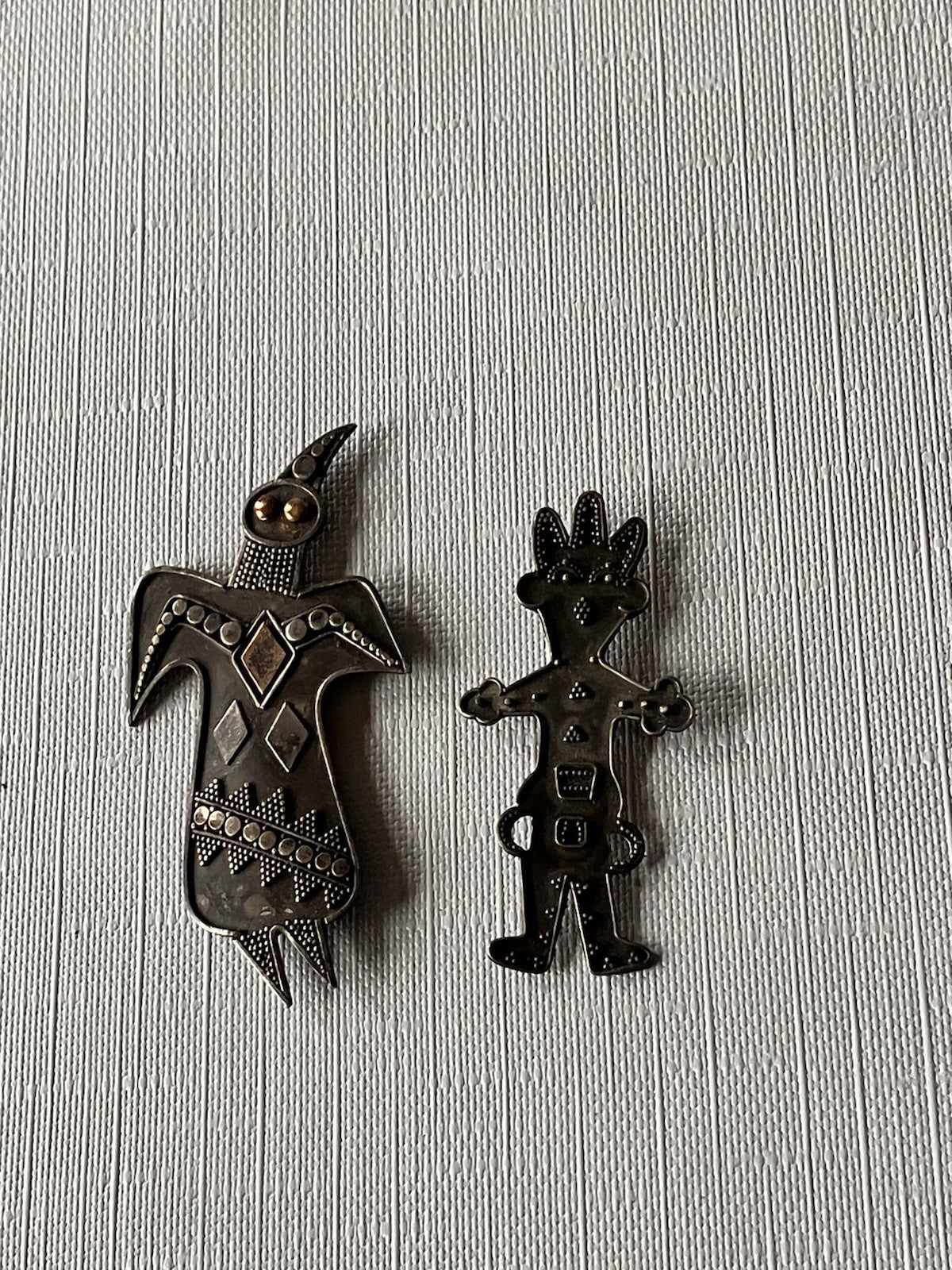 Vintage Southwestern/Mexico Pins; Pair. Stamped 925