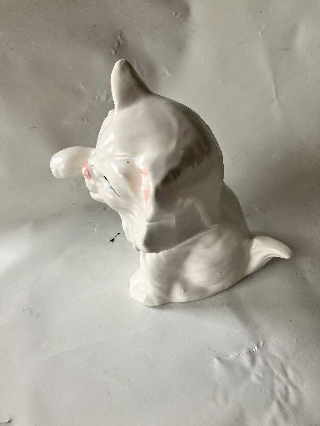 Vintage Pair Of 4” Tall White Persian Hobbiest Cat Figurines, Playful 1970s