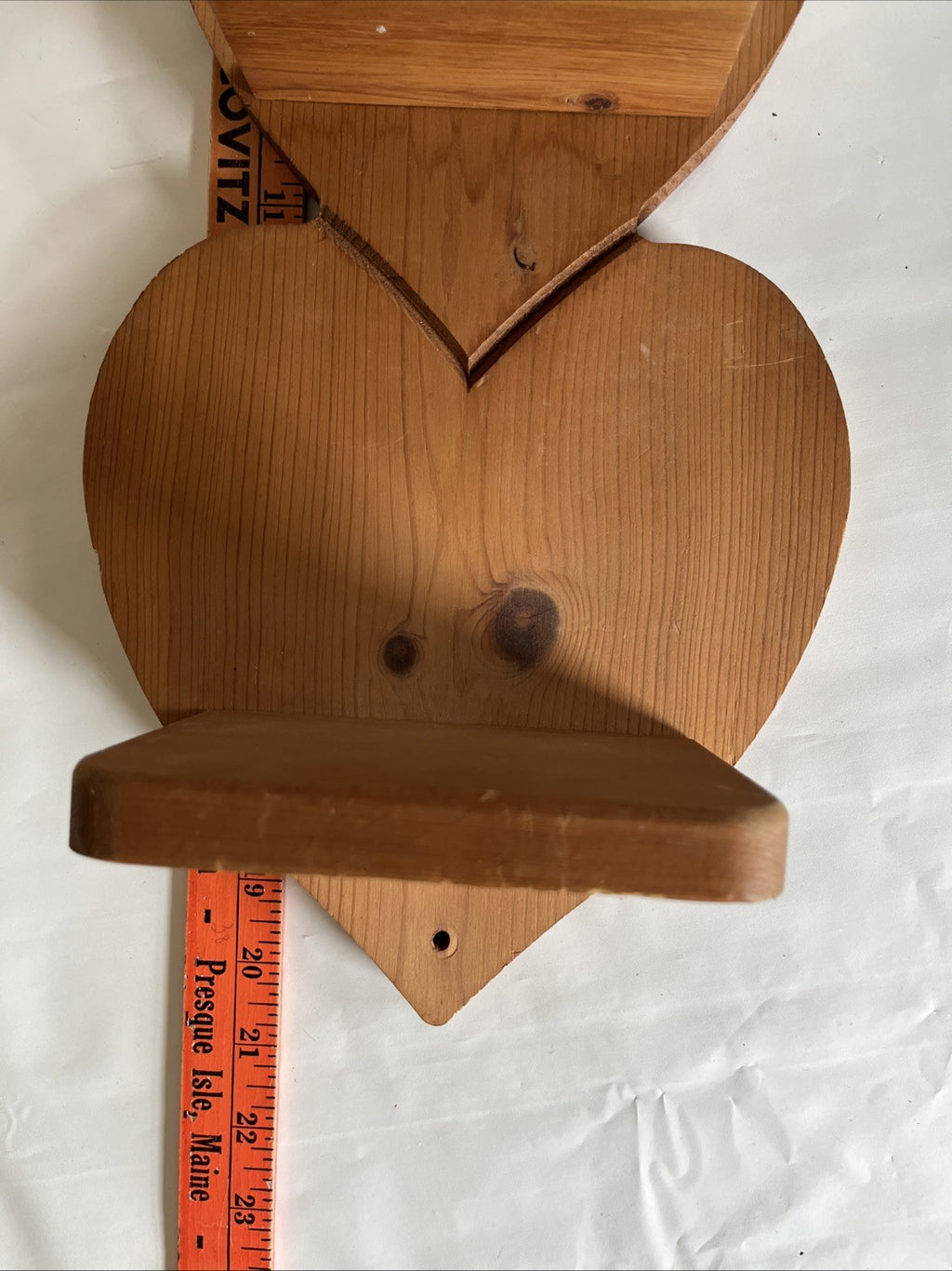 Vintage Wood Three Tier Hanging Heart Shelf