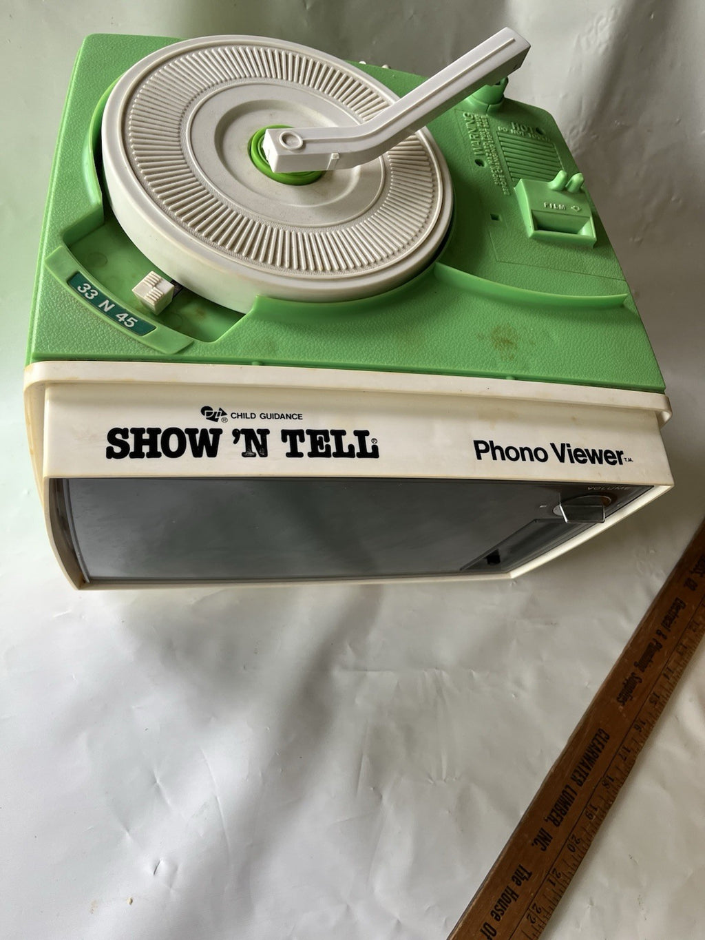 Vintage Child Guidance Show ‘N Tell Green Phono-viewer. Working Condition, GVC