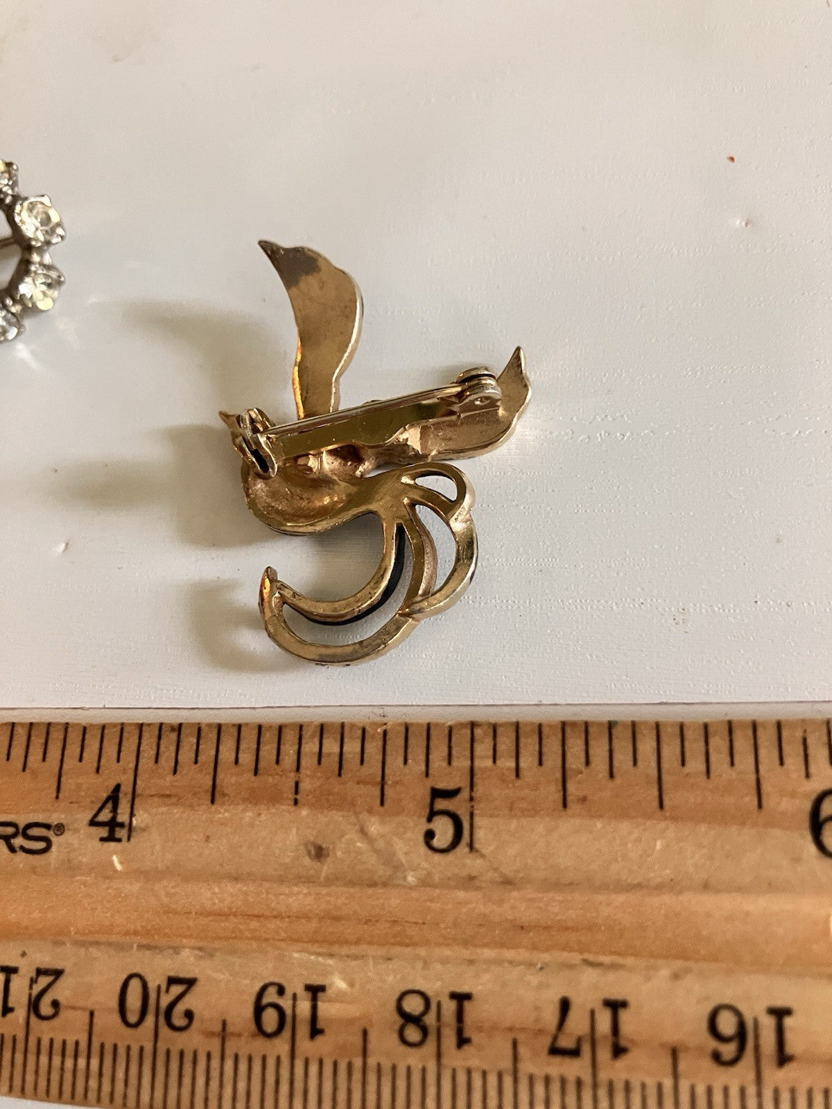 Vintage Enamel & Rhinestone Brooches- Bird of Paradise/ Infinity.