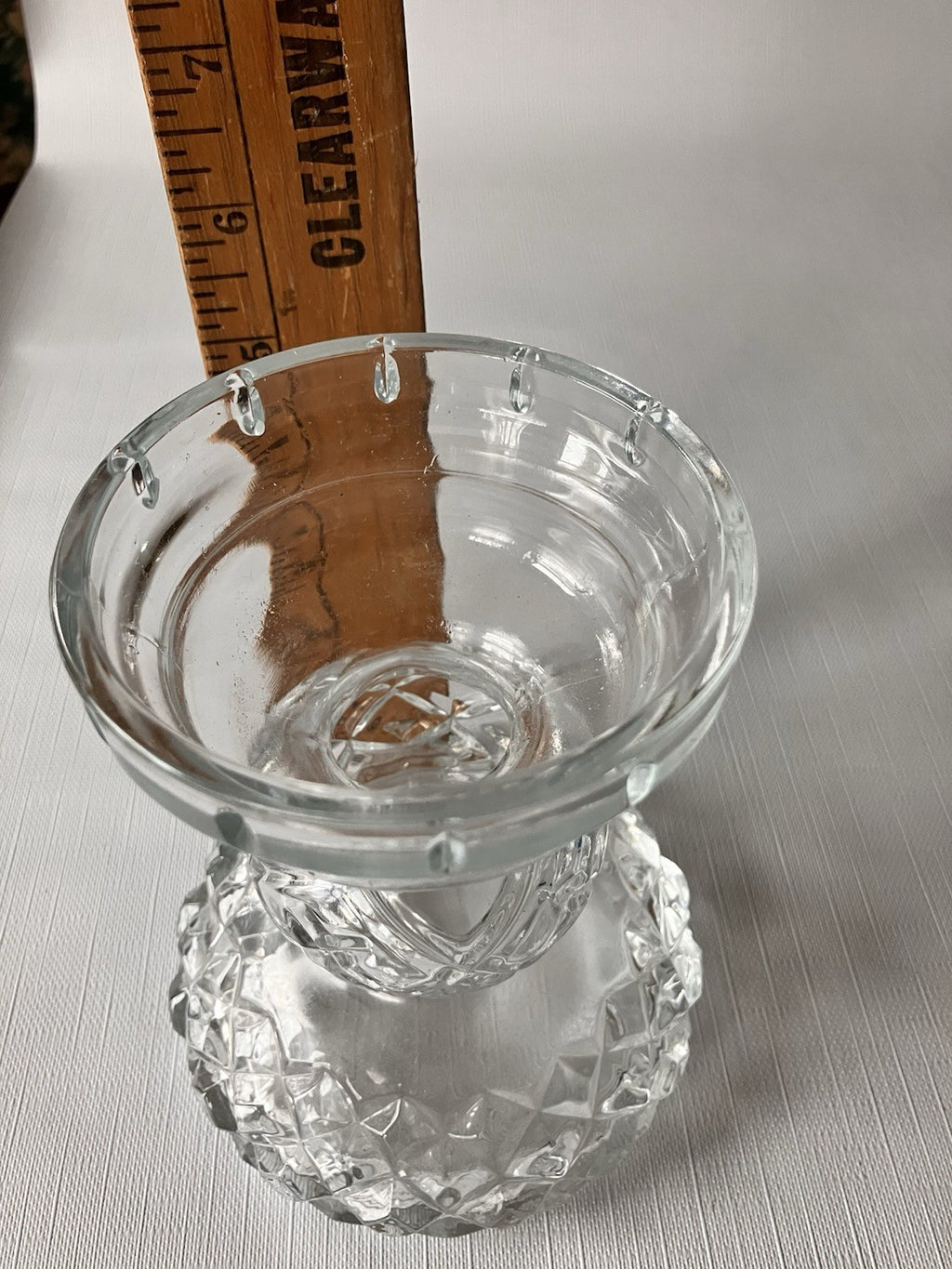 Vintage Glass Etched Hurricane Oil Lamp 