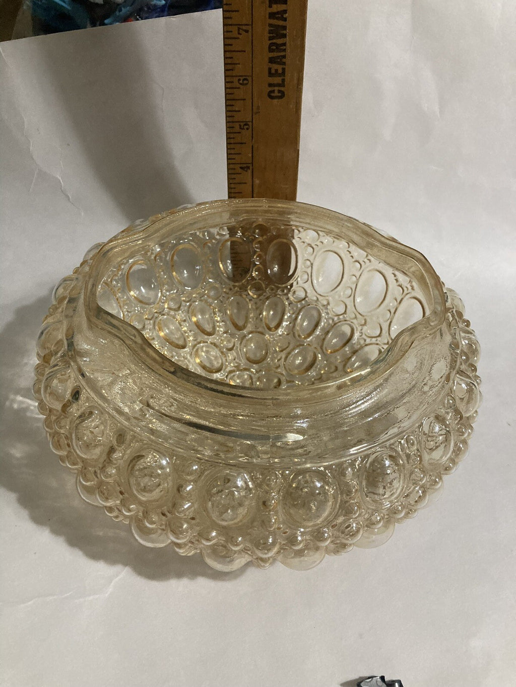 Mid-Century Glass Ornate Ceiling Lamp Cover Rare