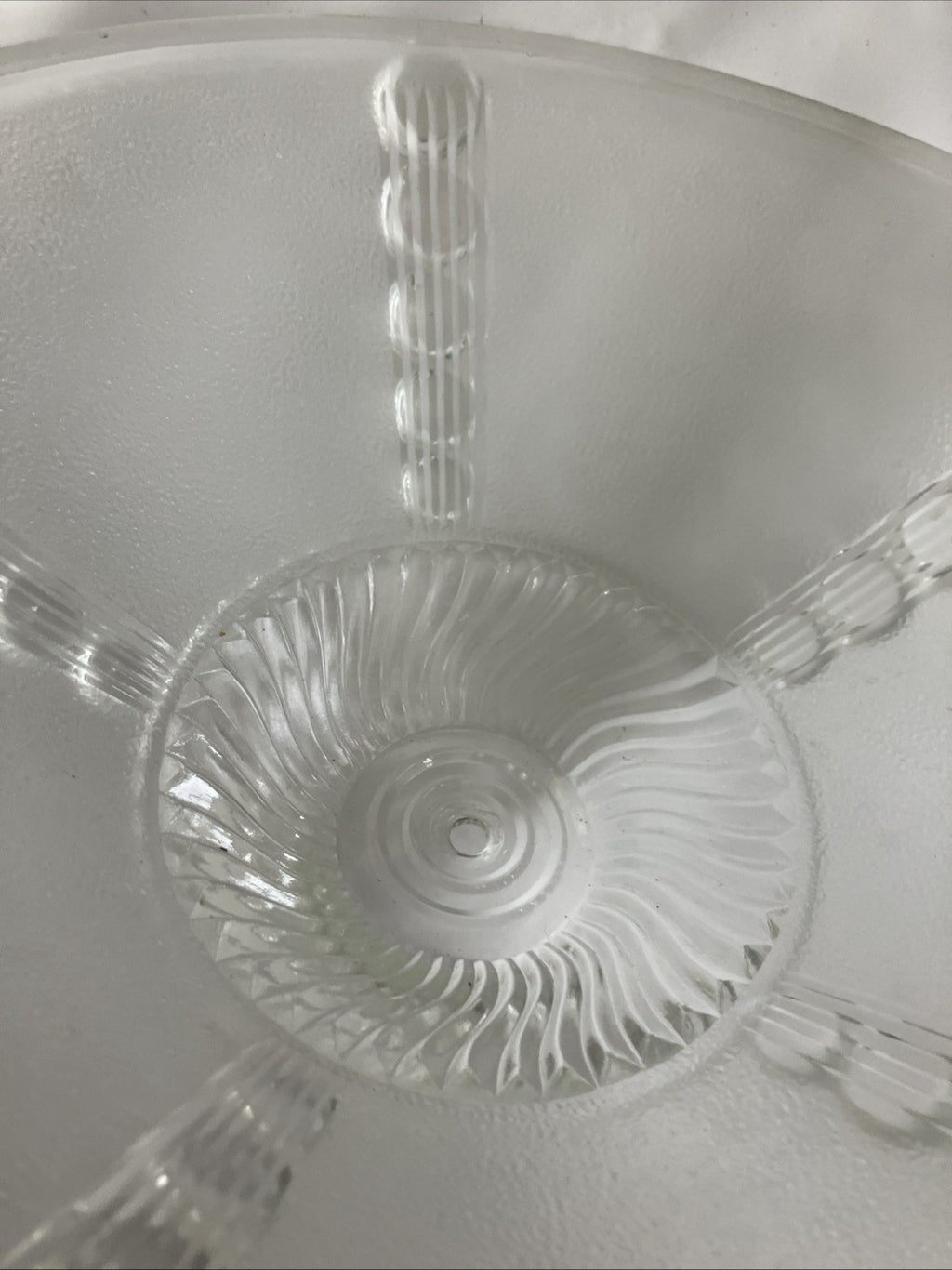Antique Vintage White Glass Art Deco Styles Ceiling Light 11” Single Chain, 1920