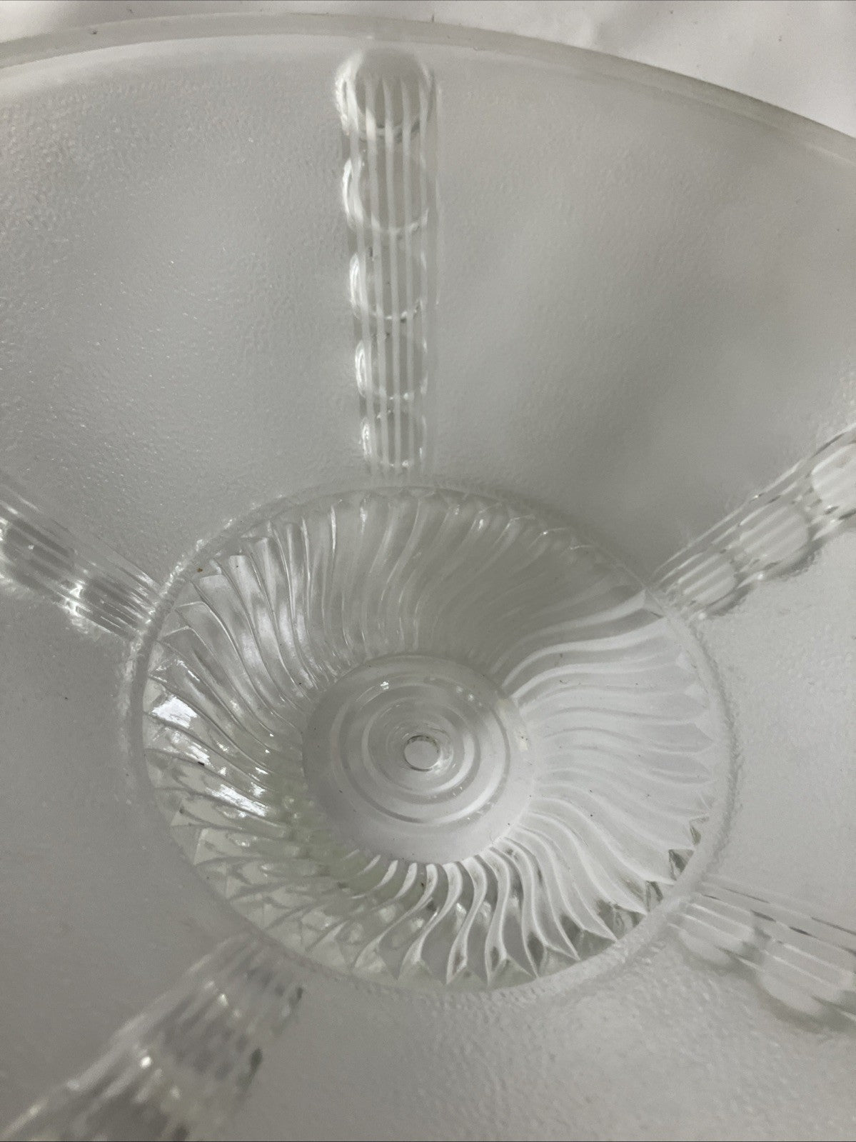 Antique Vintage White Glass Art Deco Styles Ceiling Light 11” Single Chain, 1920