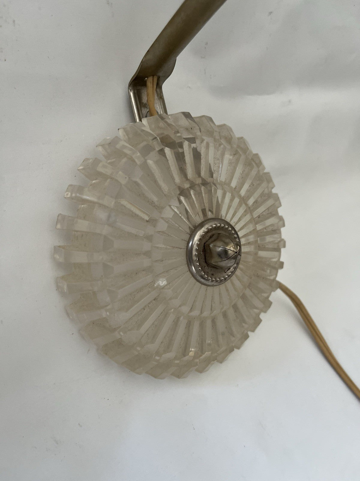 MCM/Vintage Leviton Clear Acrylic Electric Light Wall Sconce Art Deco Works!