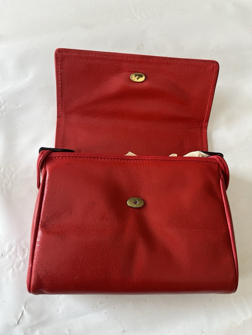 Vintage Franca Red Leather Purse With Original Packaging; Never Used NOS;