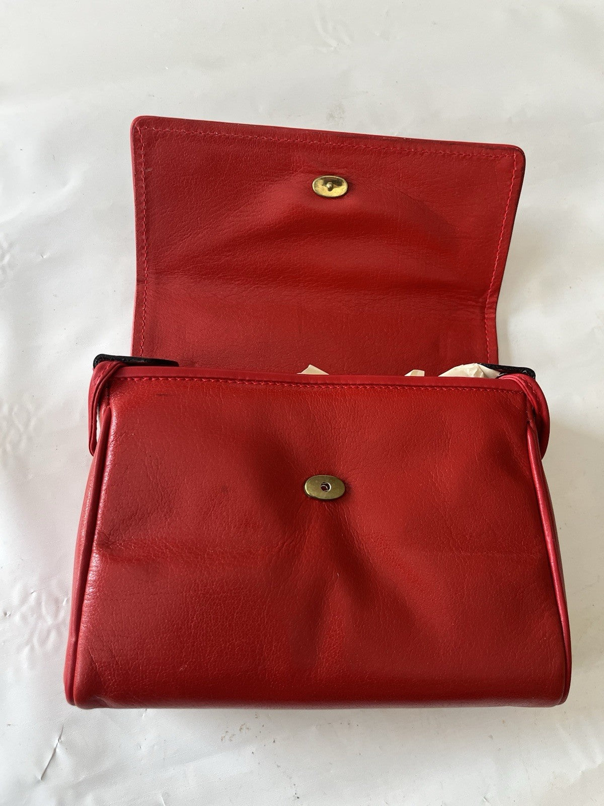 Vintage Franca Red Leather Purse With Original Packaging; Never Used NOS;
