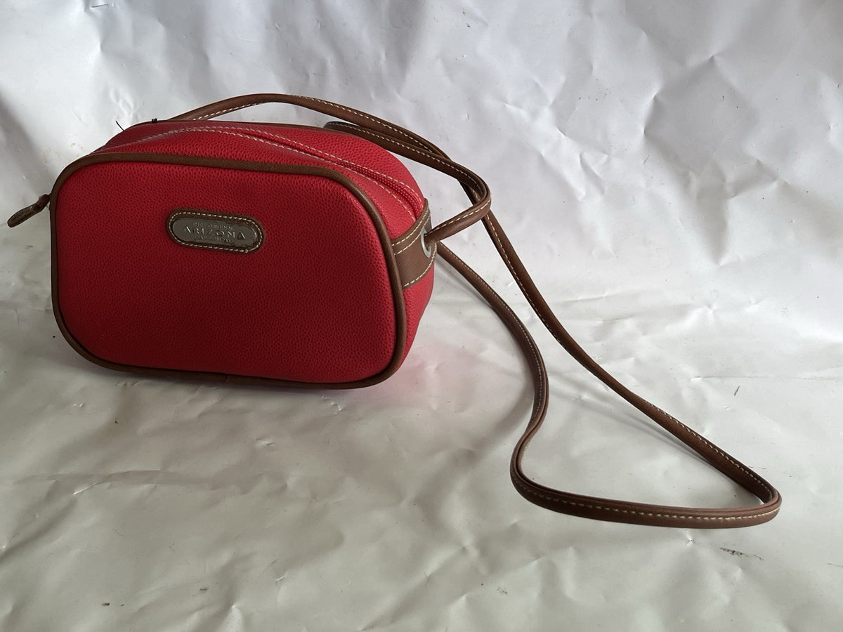 Arizona Jean Co. Red Faux Leather With Brown Details Crossbody Purse