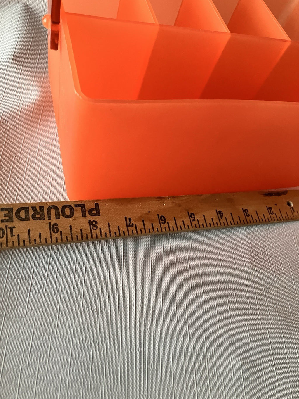 Two- Vintage Silverware Caddy Orange Pastic- Packware/ Serveware. BBQ/Picnic