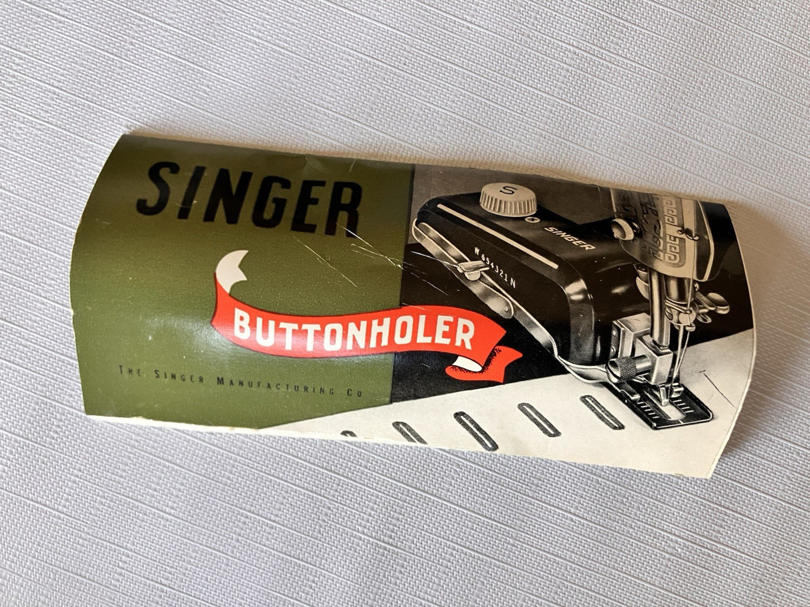 Vintage Singer Buttonholer machine With Original 5 Settings And Paperwork. EVC