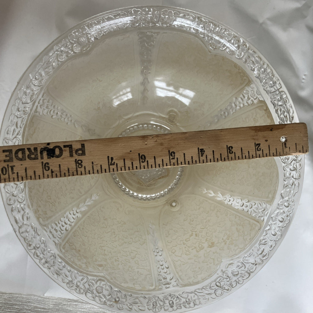 1920 Antique Embossed Floral Star Paneled Hanging Ceiling Chandelier Light Shade