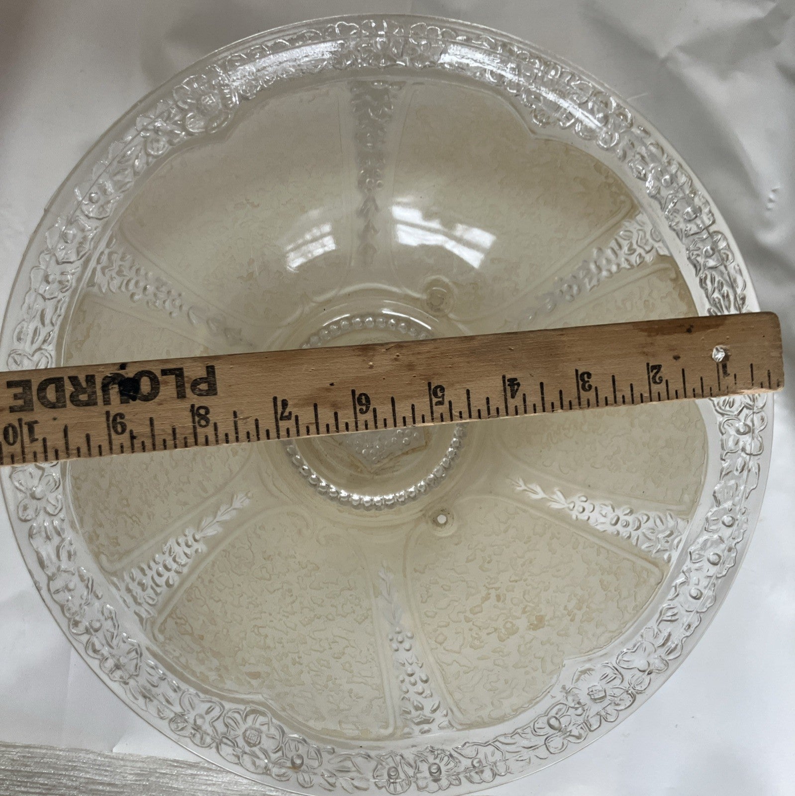 1920 Antique Embossed Floral Star Paneled Hanging Ceiling Chandelier Light Shade