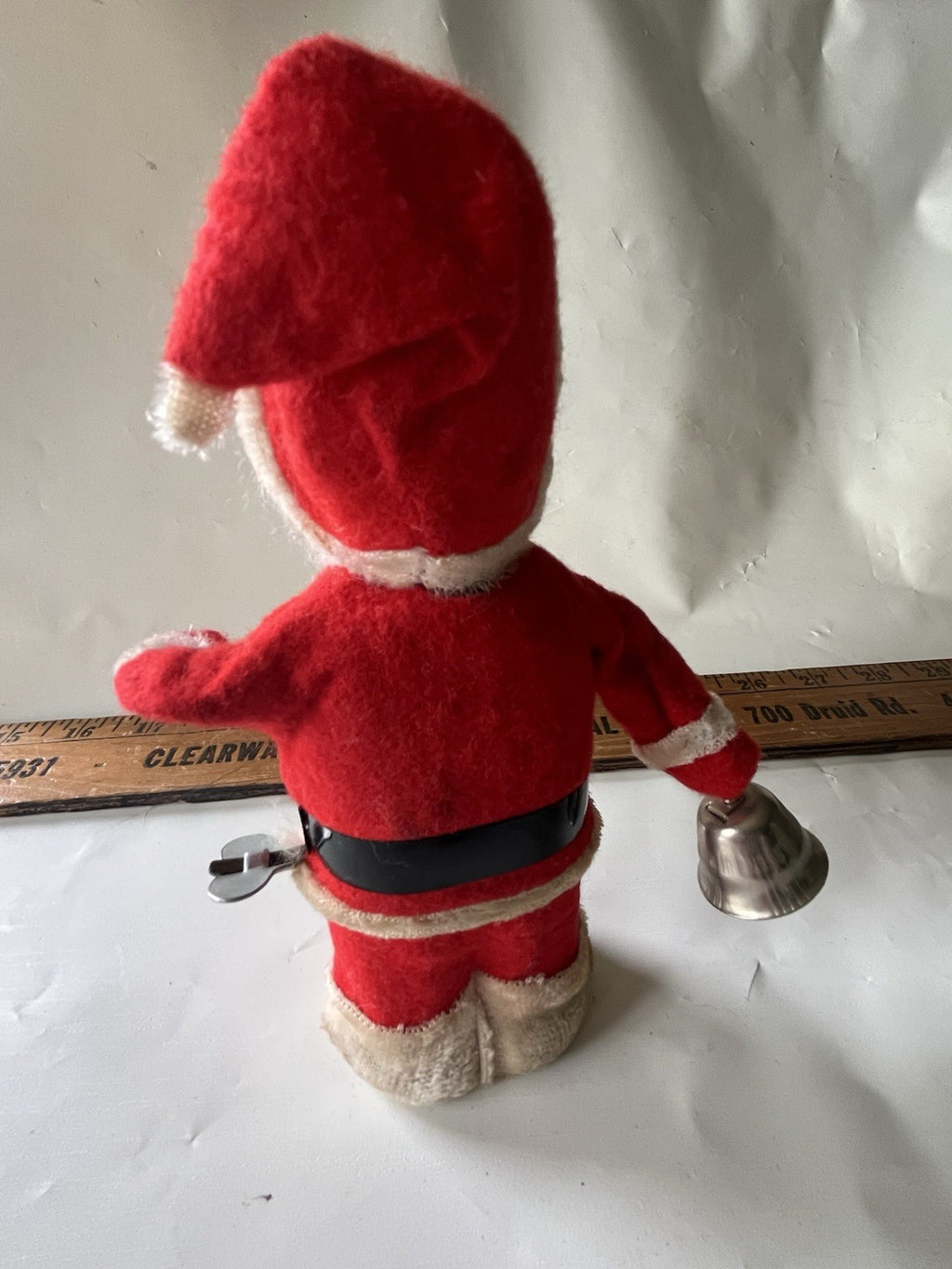 Vintage MCM 1950/60’s Mechanical Santa Claus Alps 6.5" Tall, Blue Eyes. Works!