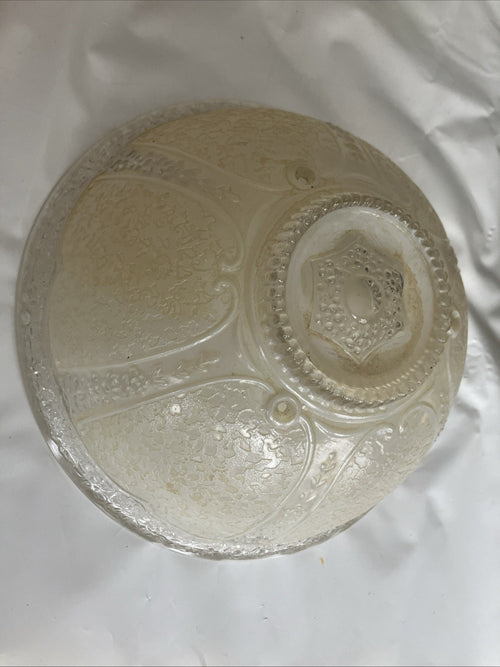 1920 Antique Embossed Floral Star Paneled Hanging Ceiling Chandelier Light Shade