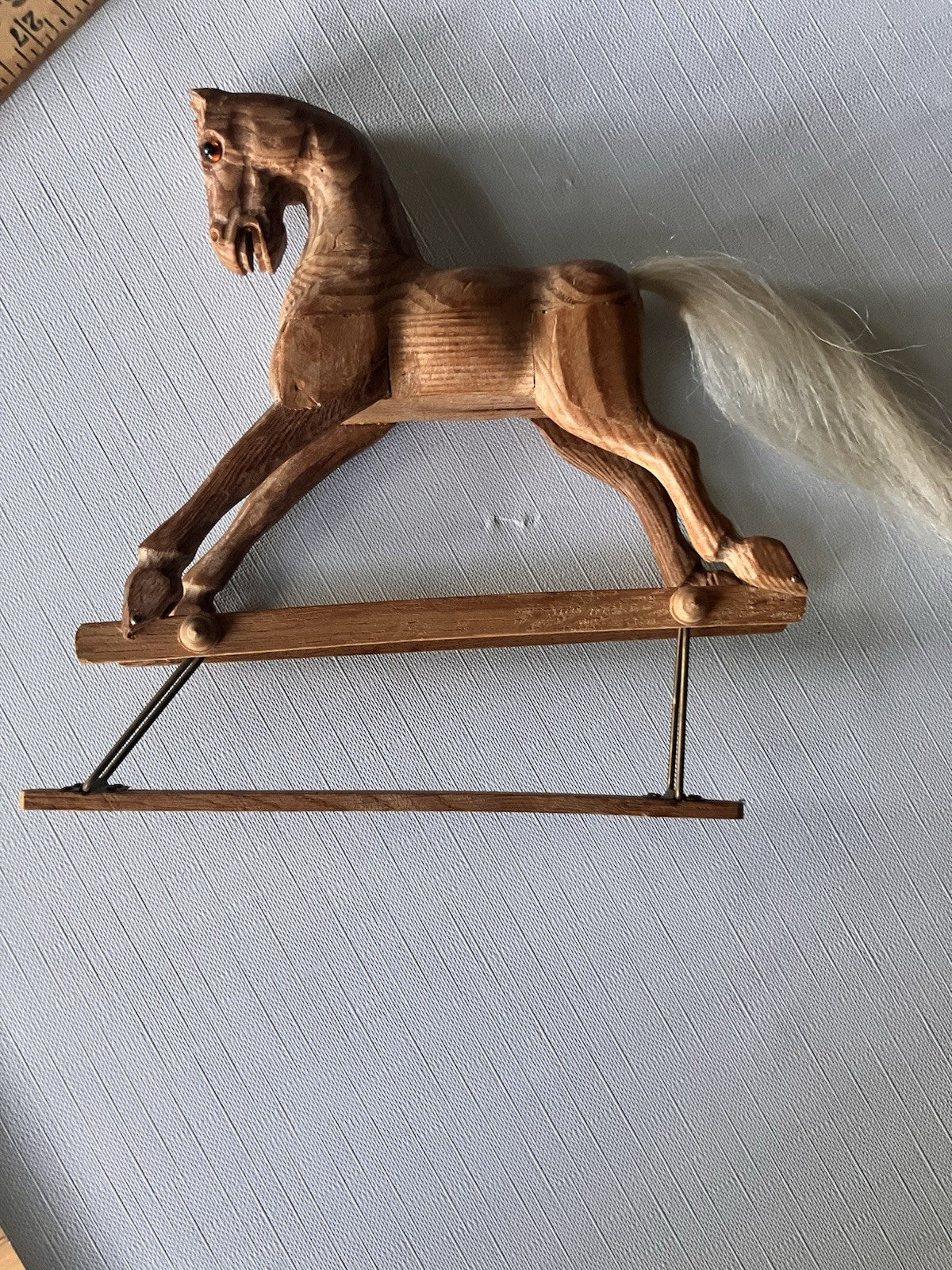 Vintage 1940’s Authentic Wood Glider Rocking Horse Handcrafted 8"