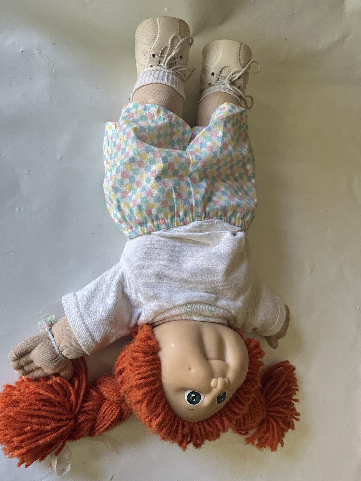 Vintage Cabbage Patch Kids 16” Girl Red Braided Pigtails/ Green Eyes