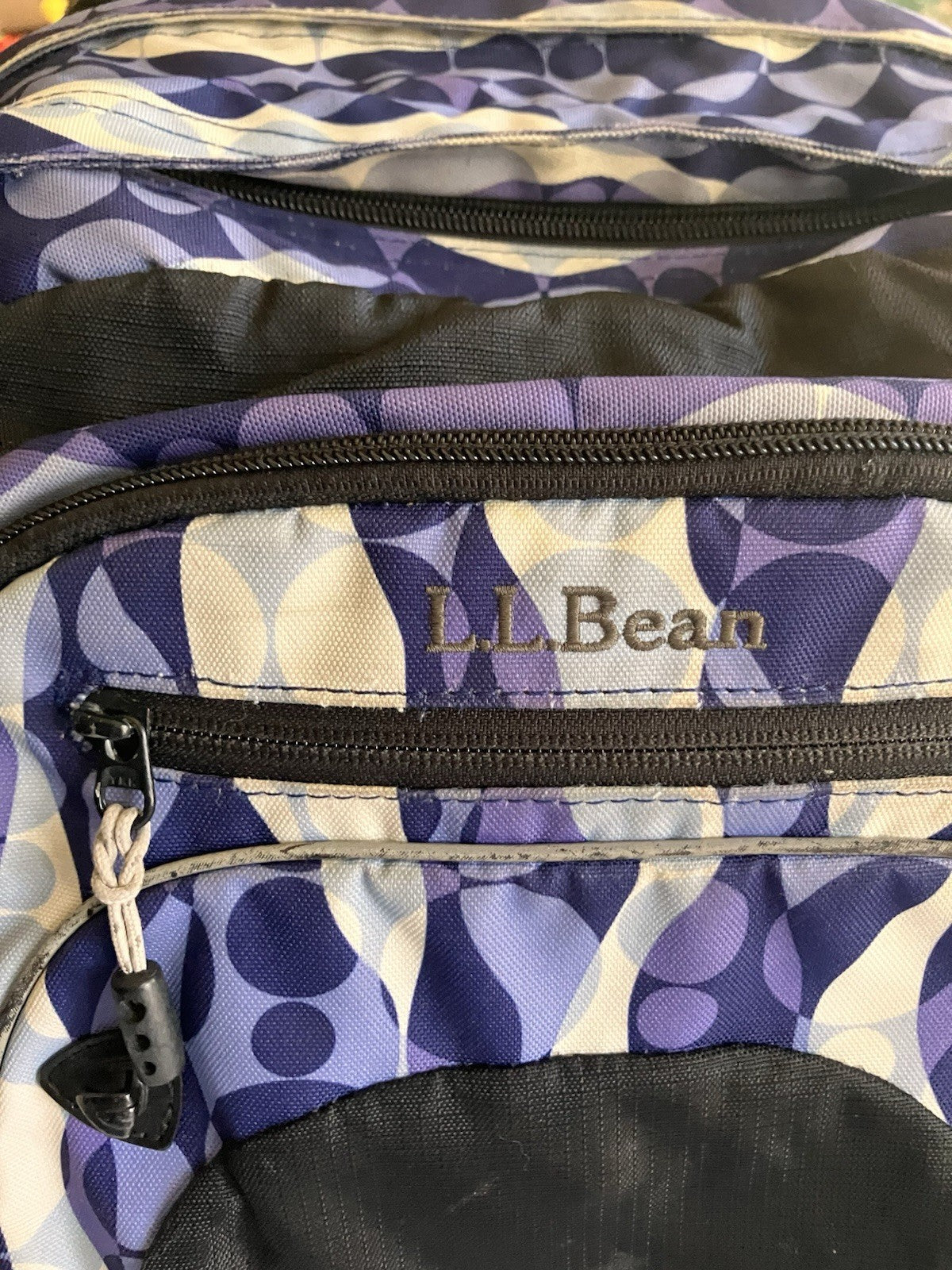 L.L.Bean Purple Two Toned And White large Backpack NOT monogrammed!