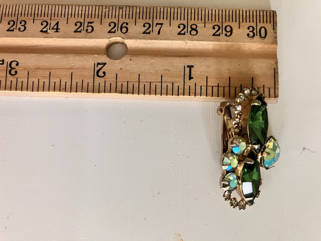 Vintage Aurora Borealis Rhinestone Small Brooches Lot Of 2.