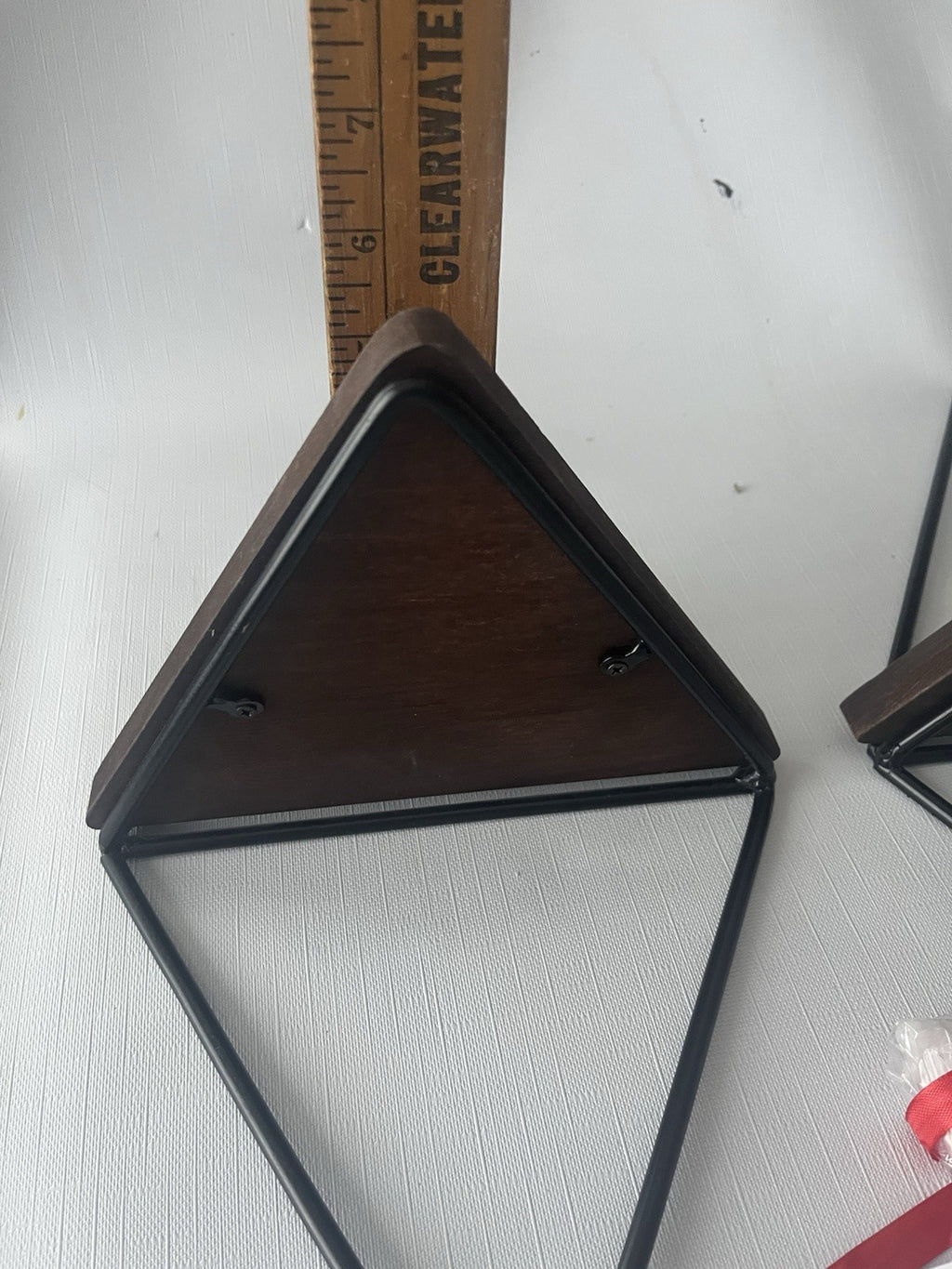 NWB Life concepts Brown Rustic Triangle Shelf Pair