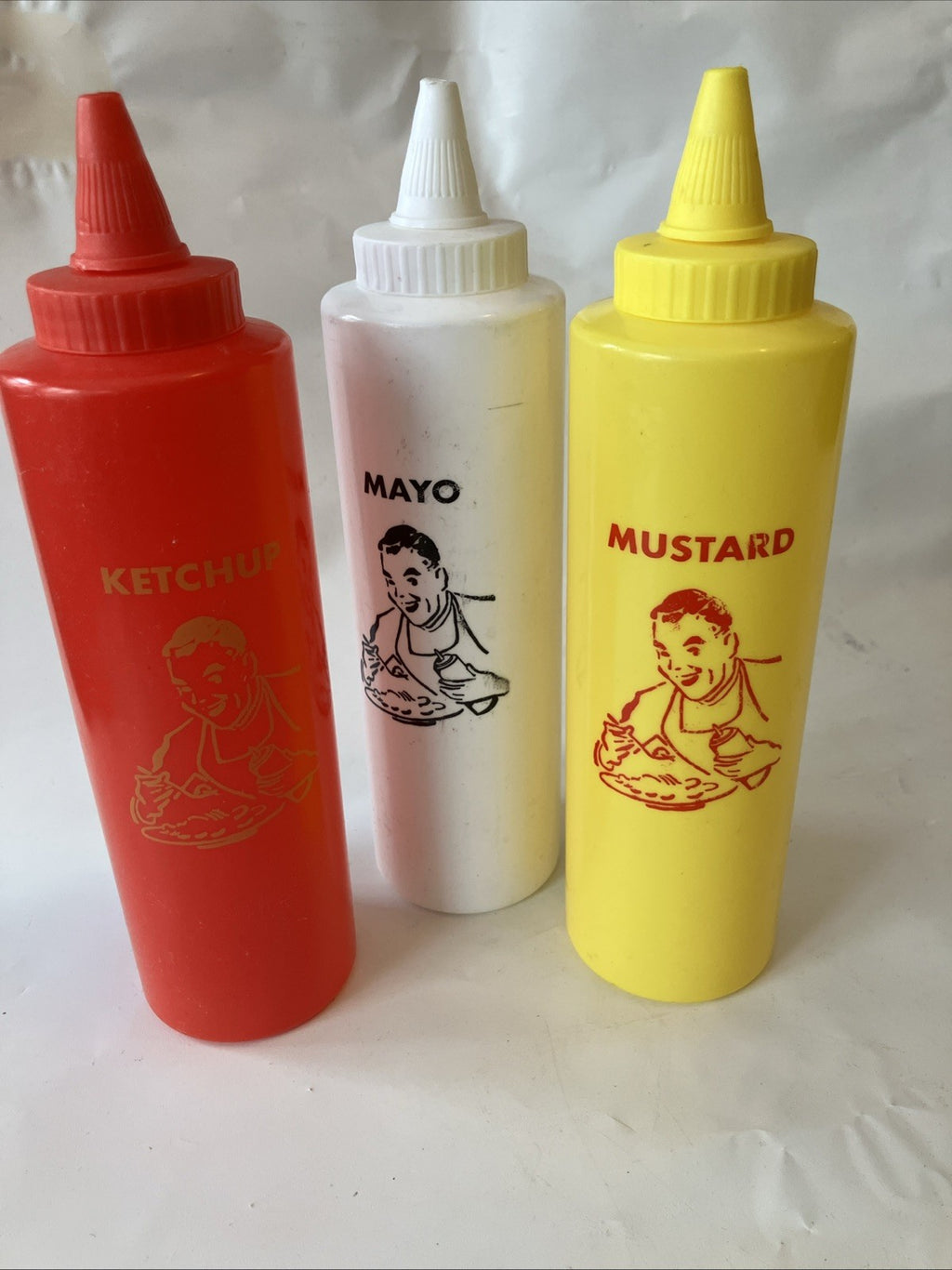 Set of 3 Charcoal Companion Classic Diner Condiment Bottle Set New