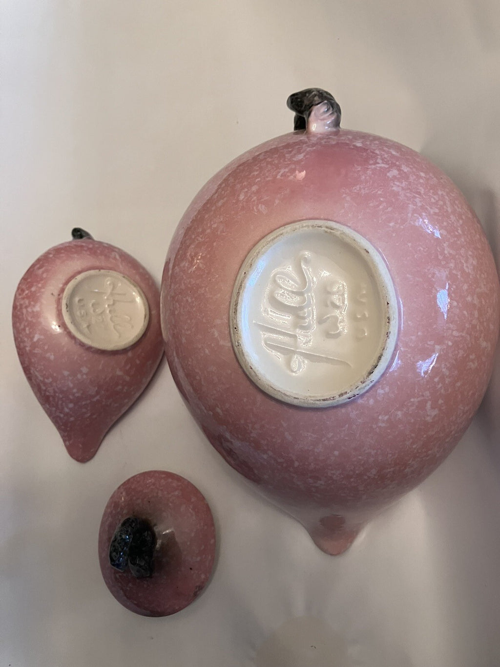 Vintage Hill Royal Pink & Black Genie Lamp Tea Pot and Creamer EVC