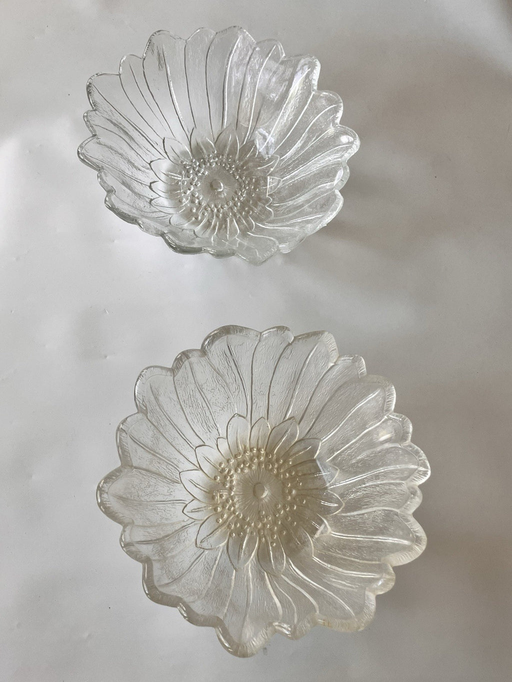 Vintage 1970s Indiana Glass Etched Floral Bowl Trio;