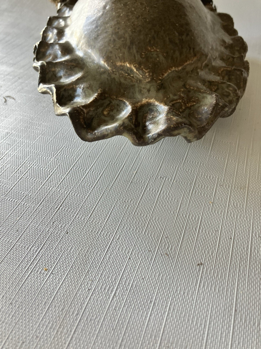 Roku Glazed on  Red Stone Pottery Hanging Flower Pot- Unique!