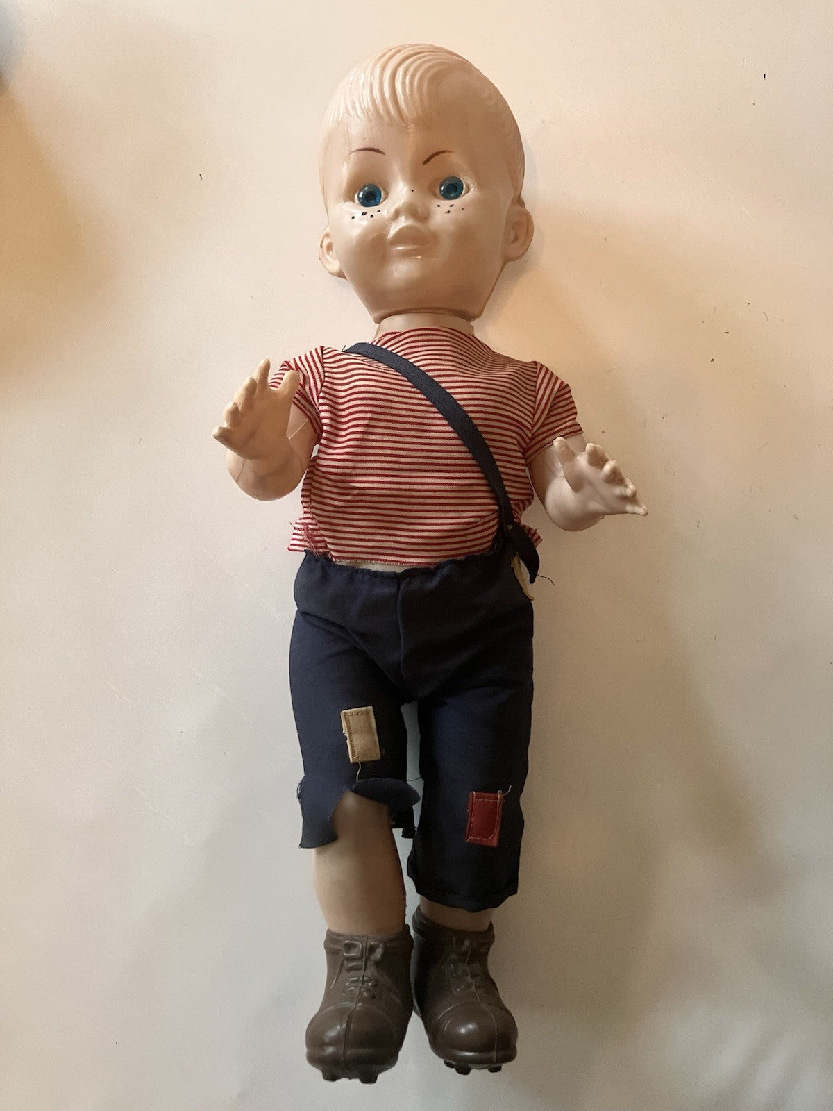 Vintage 15” Boy Celluloid Doll With Original Clothes