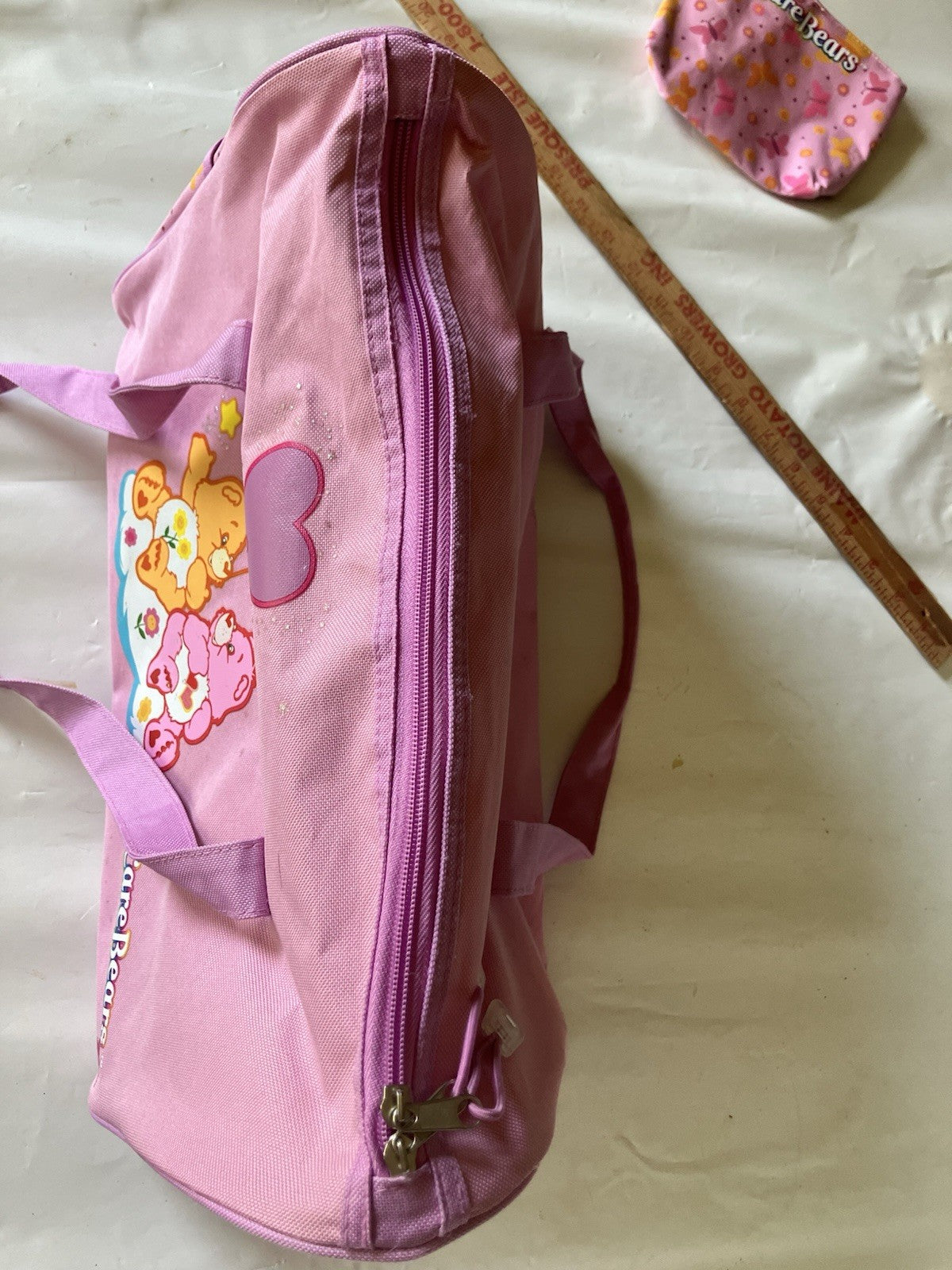 Y2K Pink Care Bear Duffle Bag. EUC With Accessory Bag By FAB Starpoint