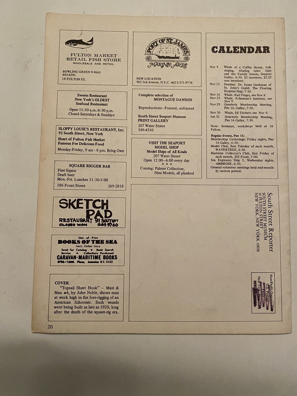 Lot of 2 South Street Reporter Magazine Fall 1973/Winter 1973-74