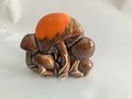 Vintage Ceramic Hand Painted Mushroom Napkin Holder Mid Century Modern