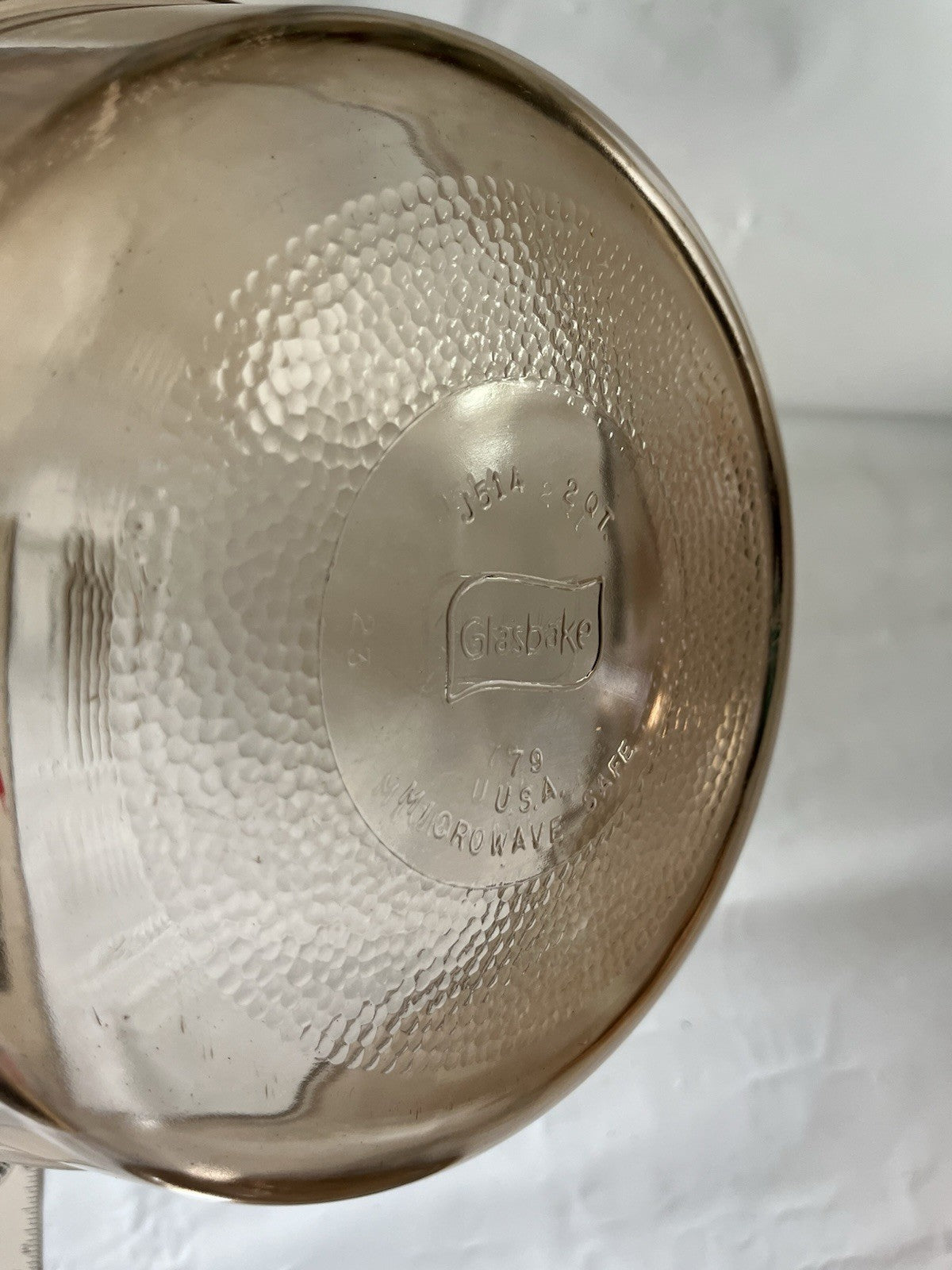 Vintage Glasbake Jeanette Iridescent J514 2 Qt Casserole W Woven Carrier Basket