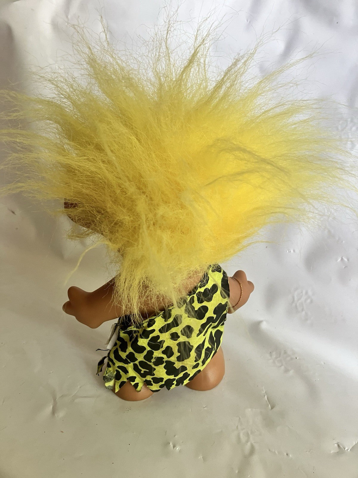 Uneeda Troll Doll Good Luck Wishnik Caveman Yellow Hair Clothing; 8” Tall
