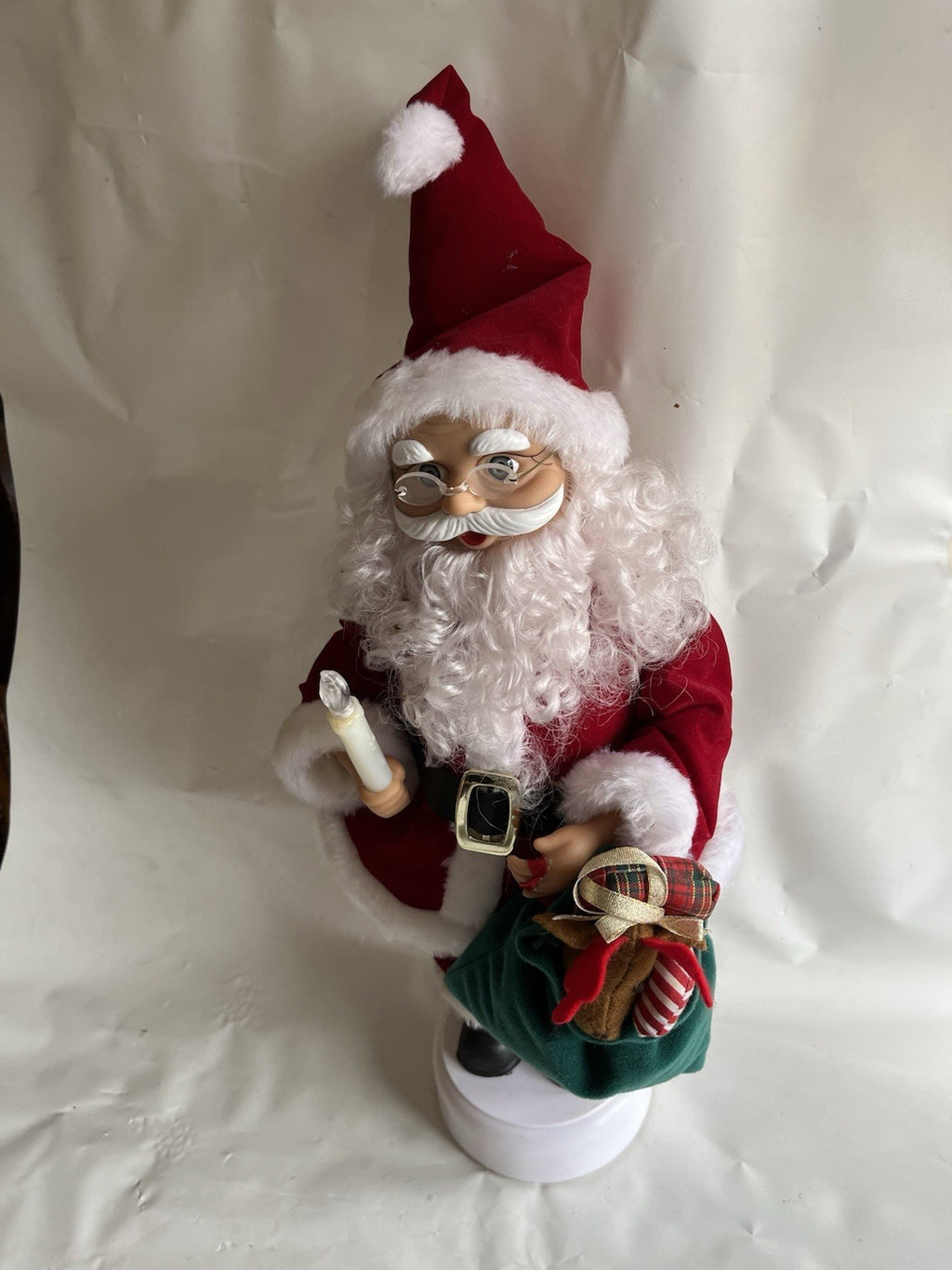Vintage Christmas Santa With Candle/Toys Movement Figure By Padma