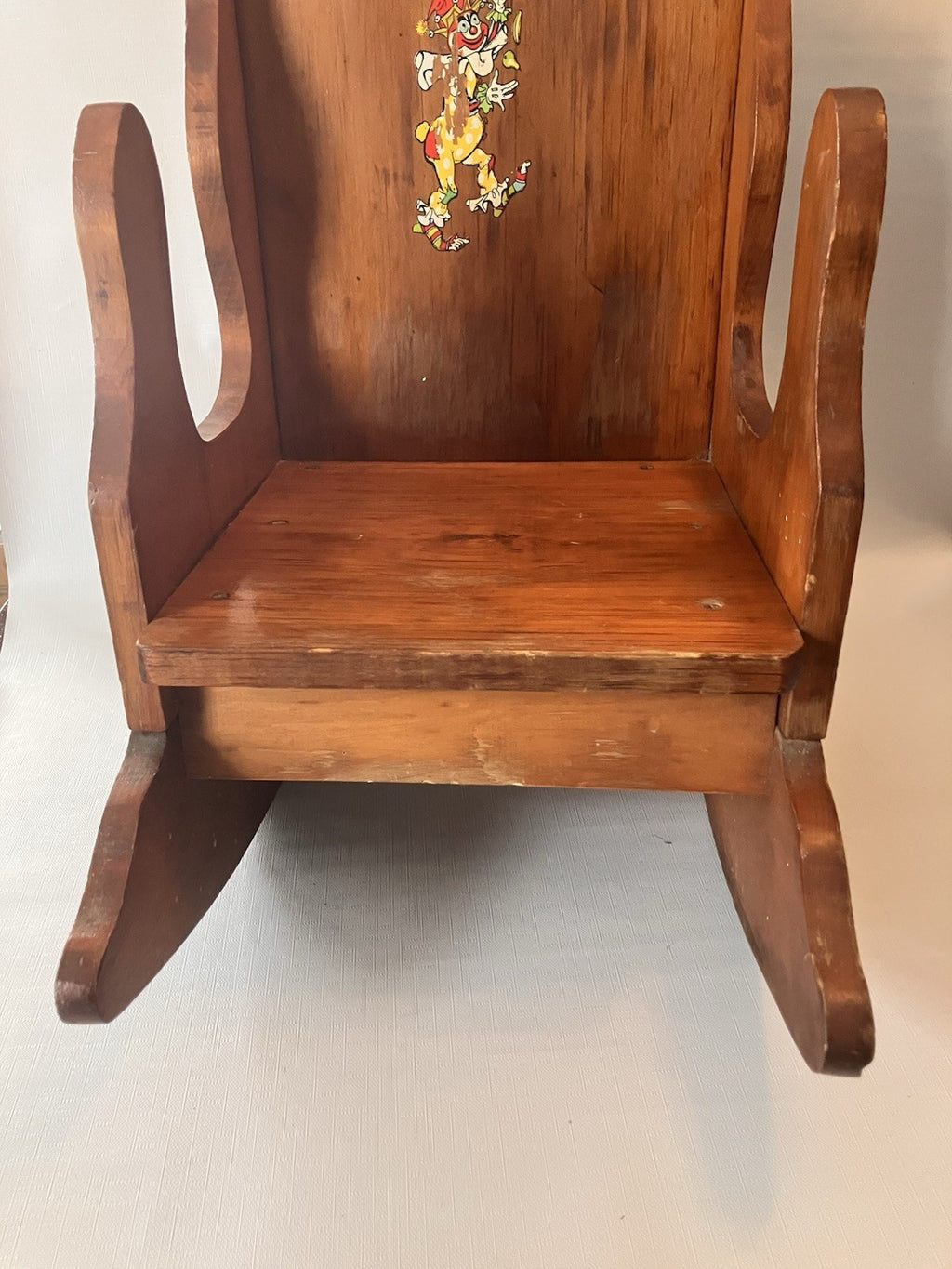 Vintage Children’s Wooden Rocking Chair W/ Jester Decal