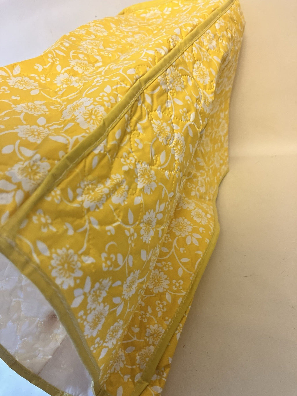 Vintage 70/MCM Floral Yellow/White Vinyl Toaster/ Applicance Duster Covers; 3 Pc