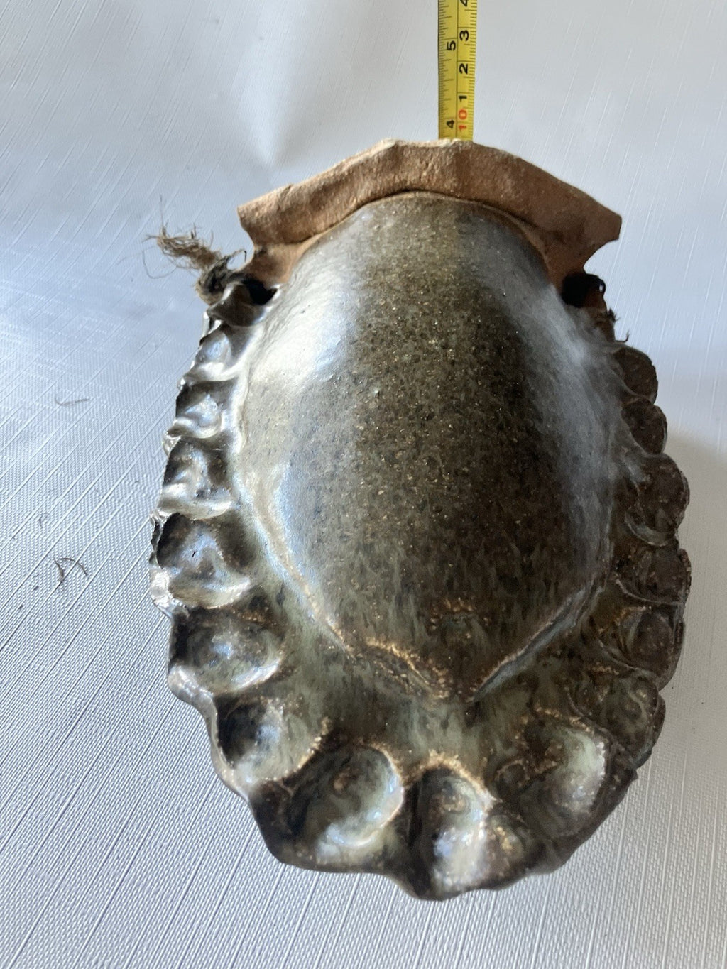 Roku Glazed on  Red Stone Pottery Hanging Flower Pot- Unique!