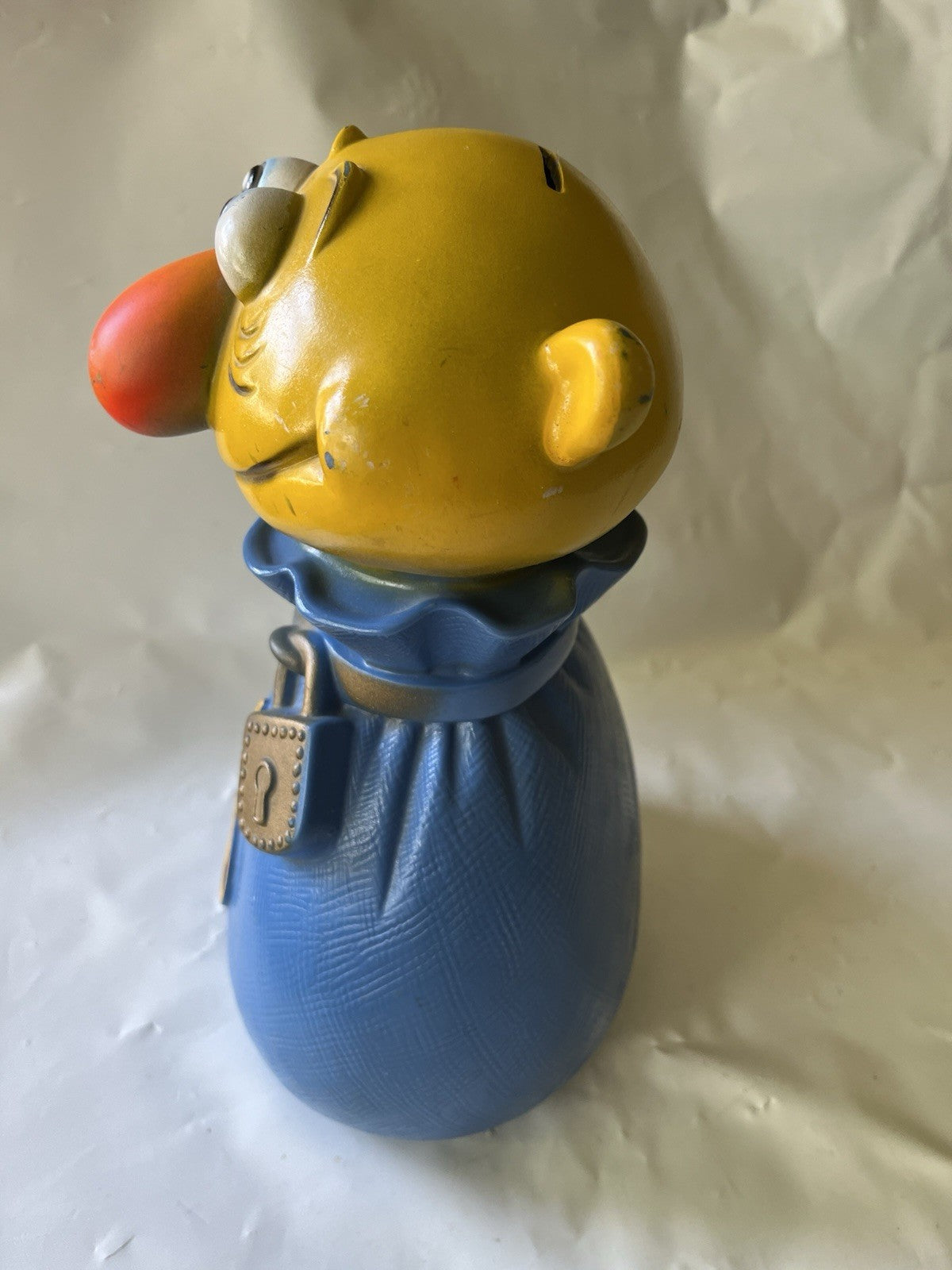 Vintage 1971 Play Pal "Moneybags" Piggy Bank Used; Stopper, Colorful. GUC