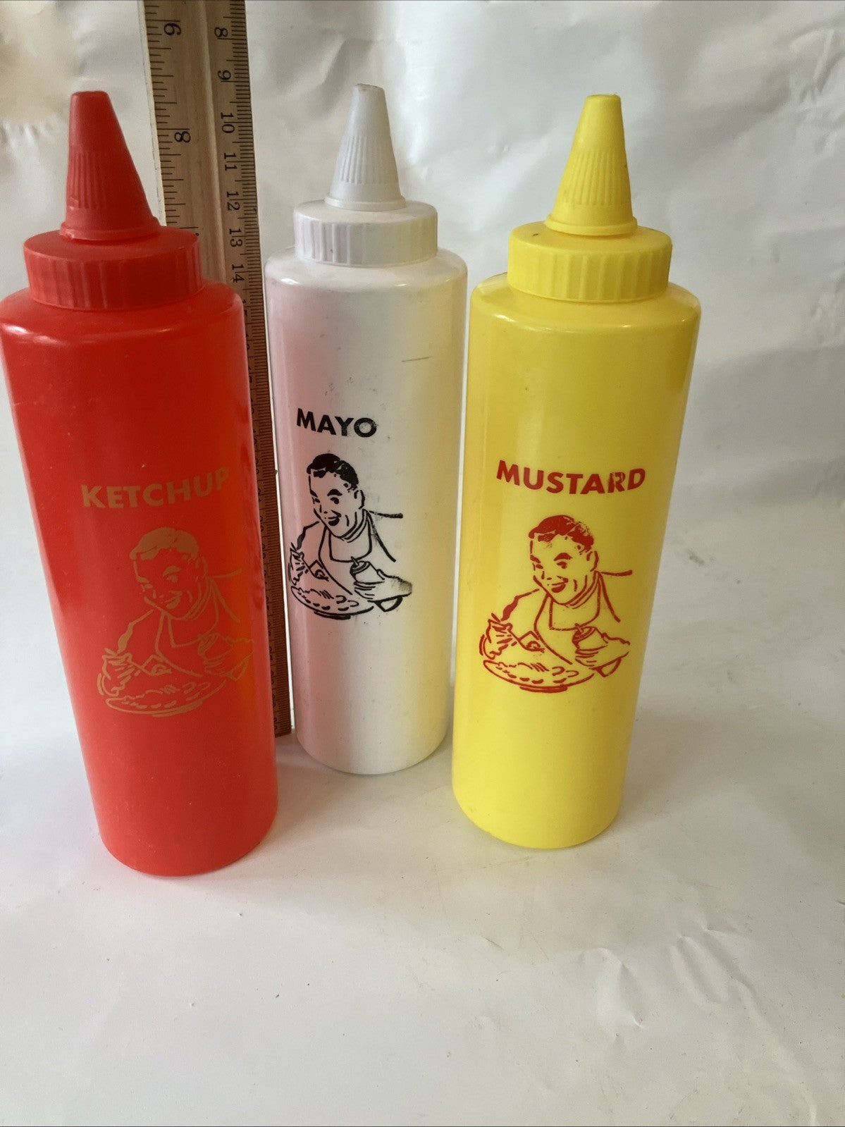 Set of 3 Charcoal Companion Classic Diner Condiment Bottle Set New